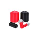PVC Thread Bar End Caps Red / Black