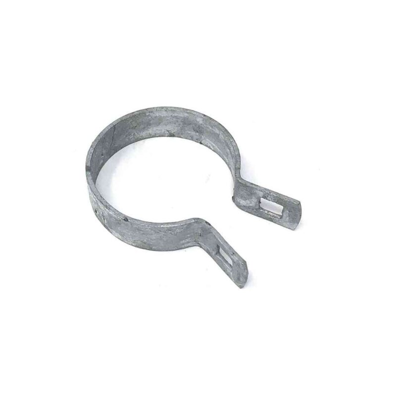 Galvanized brace band with carriage bolt on fence post – Unifastener UAE